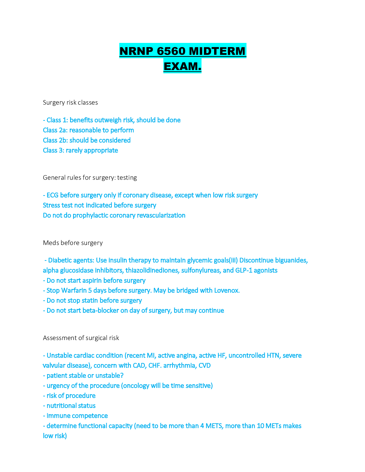 Preview image for NRNP 6560 Midterm Exam Latest 2022 (100% Satisfied)